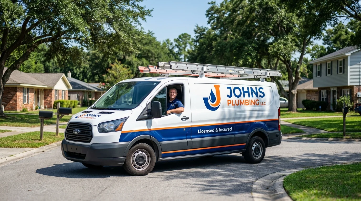 Johns Plumbing LLC service van in Charlotte, TN