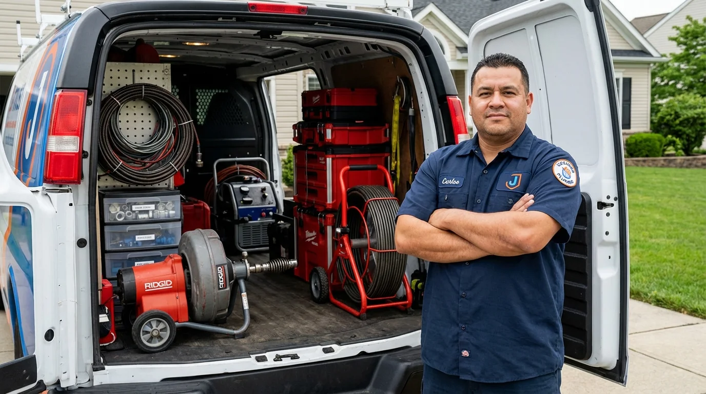 Professional drain cleaning equipment and Johns Plumbing LLC plumber in Charlotte